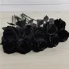 Decorative Flowers 10pcs Artificial Black Rose Flower Halloween Gothic Wedding Home Party Fake Dcor245m