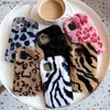 Capas de telefone celular Capa de telefone fofa para Samsung S8 S9 S10 Note10 Note9 Note8 S21 Ultra S21FE S20FE A12 A32 A42 A52 A72 5G Plush Leopard Print Protec3472335 Z230728