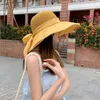 Wide Brim Hats Women Fashion Bow Beach Caps Summer Anti UV Sun Hat Long Fisherman Cap For Female Outdoor Breathable Bucket Panama