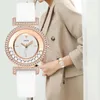 Wristwatches Minimalist Women Watches Simple Diamond Dial Design Ladies Leather Wrist Watch Casual Gifts Clock For Woman