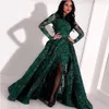 2020 Musulmano Arabo Verde Abiti Da Sera Plus Size Abiti Lunghi Abito di Sfera Sexy Elegante Donna Partito Formale Dress196d