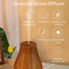 Diffuseur d'huile 1 pièces, diffuseur d'arôme ultrasonique en rotin artificiel enfichable USB diffuseur d'huile essentielle humidificateur d'air Boho