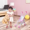 Tools Workshop Doll Stroller Foldable Doll Stroller For Toddlers Realistic Dining Cart Rocking Chair Mini Furniture Doll Accessories DIY Toys 230727