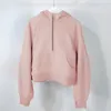 Plongée demi-fermeture éclair pull à capuche femmes polaire doublé vêtements de course à manches longues sweats d'entraînement manteau d'hiver