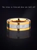 Wedding Rings 8mm Tungsten Ring Men's Gold Plated Wedding Band 3 CZ Stone Wedding Free Delivery Customized 230727