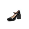 Kleid Schuhe Karree Wasserdichte Plattform Frauen Pumpen Chunky High Heels Mode Zapatillas Mujer Elegent Mary Jane Schnalle Riemen