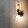 Lampada da parete moderna in vetro trasparente chiaro bagno camera da letto Foyer Sconce negozio apparecchi di illuminazione lampadina E27 G9