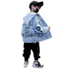 Jassen Mode Jongens Denim Jas Lente Herfst Nieuwe Kinderkleding Afneembare Capuchon Ontwerp Brief Geborduurde Top Casual Bovenkleding 414 Y J230728