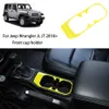 Geel Front Water Bekerhouder Decoratieve Cover Voor Jeep Wrangler JL JT 2018 Auto Interne Accessories304V