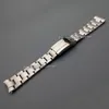 Pulseras de correa de reloj de extremo curvo de acero inoxidable cepillado de plata entera nueva de 20 mm para watch270Q