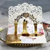 Cartes de voeux 25 50pcs Invitations de mariage européennes découpées au laser 3D Tri-Fold Bride And Groom Lace Party Favor Supplies 2209303046