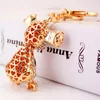 Keychains Creative Rhinestone Big Ears Dog Keychain Charm Alloy Women Handbag Keyring Car Key Holder Bag Accessory Lover Gift R158