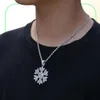 iced out snowflake pendant necklaces men luxury designer mens bling diamond snowflakes pendants gold silver flower necklace jewelr7369738