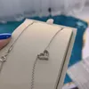 Designer Brand Tiffays Diamond Heart Necklace 925 Silver Necklace Fashion Trendy Simple with Logo