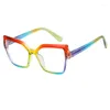 Occhiali da sole Moda Donna Occhiali quadrati anti luce blu per uomo Montatura retrò colorata Lente trasparente Lettura Occhiali da vista di ottica generale