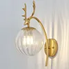 Lampa ścienna nordyc nowoczesne lampy do szklanego żelaza do salonu sypialnia dekoracje domowe złoto nocne oprawy łazienkowe
