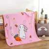 Blankets Swaddling Spring Autumn Winter Plush Kindergarten Small Blanket Cartoon Animal Baby born Double layer Thickened Warm Rug 230727