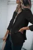 Kvinnors kostymer blazers solid svart lös puffhylsa blazer casual office öppna front långa jackor med fickor arbete kostym 230727