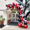 Conjunto de 167 peças vermelho preto branco balão de látex guirlanda arco kit 18 polegadas cromo metal prata balão decoração festa de aniversário suppl G0173h