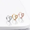 Hoop Earrings 1PC Stainless Steel 8mm For Women Men Gold Color Heart Thick Ear Ring Huggie Piercing