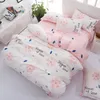 Bedding sets Flower Comforter Set Simple Pink Bed Linens Linings Queen Duvet Cover Sheet And Pillowcase King Size For Girls 230727