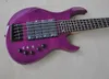 5 strängar Purple Electric Bass Guitar med Rosewood Fretboard, 24 banden, kan anpassas som begäran