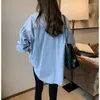 Dames Blouses 2023 Lente Camisa Jeans Feminina Shirt Katoen Vrouwelijke Lange Mouwen Denim Losse Koreaanse Blouse Dames