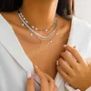 Skiktade separerbara kedjor med stjärnor choker halsband för kvinnor trendig ormkedja på nackkrage mode smycken tillbehör
