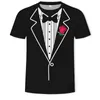 T-shirt da uomo 2023 T-shirt da uomo Tuxedo Stampa 3D T-shirt divertenti Camisetas a maniche corte Maglietta estiva