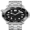 Relógio masculino de edição limitada com mostrador preto 007, temporizador profissional, aço inoxidável, relógio automático 43 mm 296a