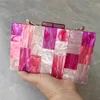 Evening Bags Factory Trendy Handbag Brand Women Summer Small Mini Rose Red Plaid Luxury Party Evening Bags Cute Wedding Box Clutch Purse 230727