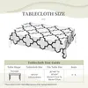 Table Cloth Rectangular Black And White Moroccan Quatrefoil Tile Pattern Waterproof Tablecloth Outdoor 40"-44" Cover