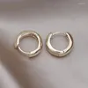 Hoop örhängen 14k guldpläterad korea design mode smycken enkel rund metall liten elegant kvinnors dagliga arbetstillbehör