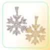 iced out snowflake pendant necklaces men luxury designer mens bling diamond snowflakes pendants gold silver flower necklace jewelr7369738