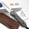 Chris Reeve Sebenza 21 Cr Folding Knives D2 Titanium Mercerized Handle 21th Self-Defense Vandring Camping Hunting Pocket Knives Rescue Utility EDC Tools