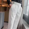 Pantalon masculin 2023 Fashion Business Formal Color Office Social Wedding Street Robe Street Casual Slim Pants 29-36