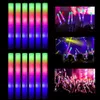 Party Decoration 12 15 30 60st Bulk Colorful LED Glow Sticks RGB Foam Stick Cheer Tube Dark Light Birthday Wedding Supplies Party263m