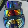 Skidglasögon Novelty Full-Face Multicolor Goggles med avtagbar näsa Bridge Polariserade stora spegel solglasögon Big Face Mask 230728