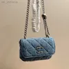 Bolsas Cosméticas Estojos 23P Feminino Denim Camélia Mini Bolsas Vanity Coleção Coração Dos Namorados Coleção Coração Prateado Metal Ferragens Cadeia Acolchoada Estojo Cosmético Z230731