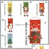 Bannerflaggor 6 Styles Christmas Flag Cartoon Deer Snowman Santa Claus Print Window Wall Hanging Xmas Party Decoration Home Garden DB DHGSF