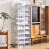 12st Shoe Box Set Multicolor Foldble Storage Plastic Clear Home Organizer Shoe Rack Stack Display Lagringsarrangör Single Box A243V