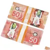 Novelty Games Wholesale High Quality Prop Game Australian Dollar 5/10/20/50/100 Aud Banknotes Paper Copy Fake Money Movie Props Drop Dhodf