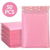 50st Pink Packaging -kuvertbubble mailare vadderade kuvert fodrade poly mailer självtätning väska användbar 13x18cm245e