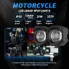 Motorcycle Lighting 1 Universal Motorcycle LED Headlight Projector Lens Dual Color ATV Scooter Driving for Cafe Racer Light Auxiliary Spotlight Lamp x0728