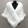 Abiti da sposa 10 colori Ordini misti Autunno inverno lungo volpe faux fur abito da sera scialle mantello sciarpa femminile Party Cocktail187W