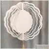 Christmas Decorations 2023 10 Inch Blank Sublimation Wind Spinner Sublimat Metal Painting Ornament Double Sides Sublimated Blanks Di D Dhw9G