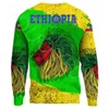 Men's Hoodies African Region National Flag Sweater Standard Printing Casual Ethiopian Lion Round Neck 2023