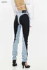 Jeans pour femmes Mode Patchwork Color Lock Jeans pour femmes Taille haute Super mince Casual Straight Denim Crayon Pantalons Femmes 2023 Z230728