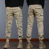 Jeans pour hommes mode Streetwear hommes grande poche épissé concepteur pantalon Cargo décontracté Hombre Hip Hop Joggers ensemble pantalon militaire