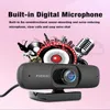 Webcams 1080P Volledige webcamcomputer Minicamera met microfoon Webcamera voor desktoplaptop Vergadering Live streaming